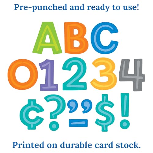 Image of Carson Dellosa 76 pc Modern Decor Bulletin Board Letters Pack, Colorful Letters, Numbers, Symbols, and Punctuation Cutout