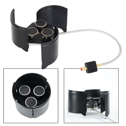 Estufa de camping de acero inoxidable, hornillo a prueba de viento 5000W plegable 4