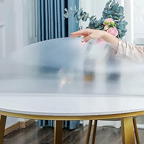 KDDFN Mantel Transparente Mate Redondo Cover