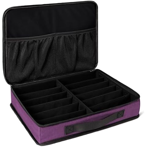 Bukere Sunglasses Organizer Case, Adjustable Slots for Multiple Pairs, Travel Eyeglasses Storage Box, Glasses Holder Cover