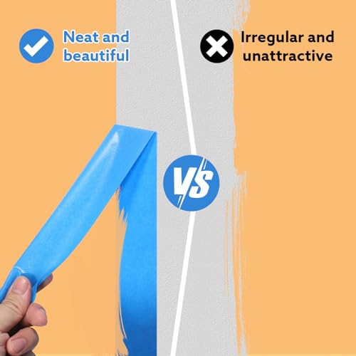 Image of 10 Rolls Blue Painters Tape 2 Inch Wide Masking Tape Bulk for Wall Painting