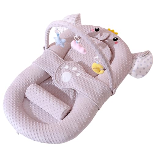 fancyflyベビーベッド 添い寝ベッド 新生児用 折りたたみ式 柔らかくて快適な 健康的な素材 通気性があり 寝返りを防ぎます 取り外して洗えます 出産祝い 持ち運びに便利 オールシーズン 使えるベビー寝具 0〜24ヶ月 (ベビーベッド+スロープマット