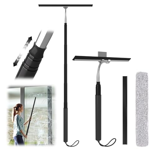 Rakovar Shower Squeegee for Glass Doors Telescopic Window Cleaner Tool