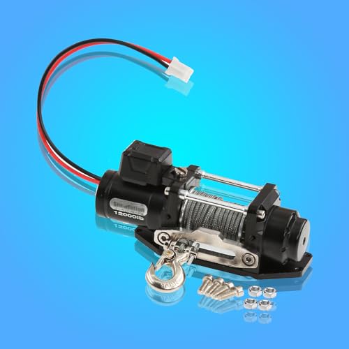 Winche eléctrico remoto para vehículos 1/10 y 1/8 escala miniatura 3