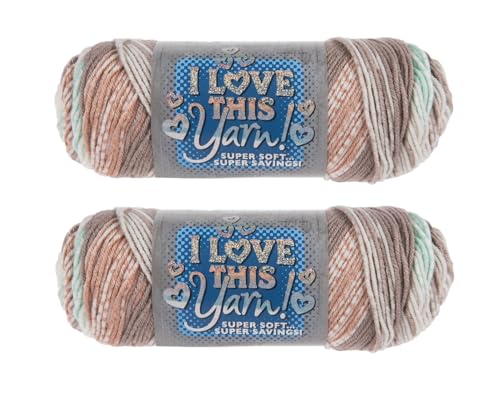 Image of Hobby Lobby Print I Love This Yarn, 826 Beach Ballad, Set of 2 | 4 Medium Weight, 252 Yards Per Skein