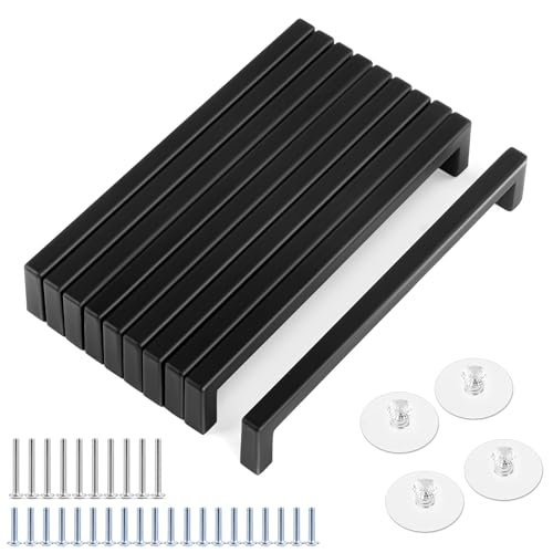 Tufa 10 Pièces Poignée de Meuble Cuisine Entraxe 160mm, Poignet de Porte Cuisine Meuble avec 30 Vis et 4 Poignée Autocollante, Poignée en Acier Inoxydable, Poignées...