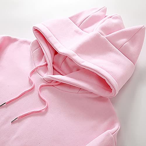 Cute Cat Ears Hoodies for Men Fleece Long Sleeve Pullover Sweatshirts with Hood Mens Kawaii Hoodie Sweatshirt4