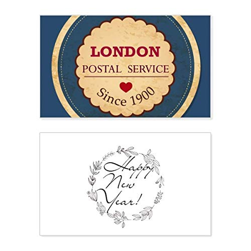 Tarjeta conmemorativa Año Nuevo con texto en inglés British England Stamp