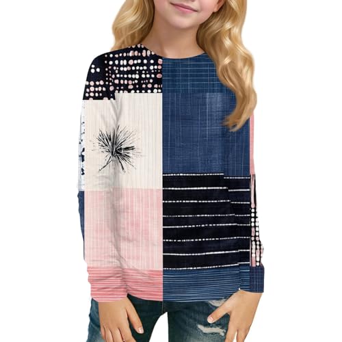 Long Sleeve T Shirt Fall Shirts for Teens Girls Oversized Cute Crewneck Clothes Solid Soft Casual Tops 3-14 Years