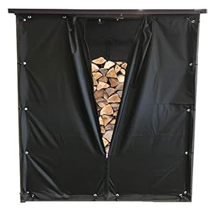 QUICK STAR weerbestendige set voor- en achterwand voor haardhouten onderstel XXL 185 x 70 x 185 cm PVC zwart