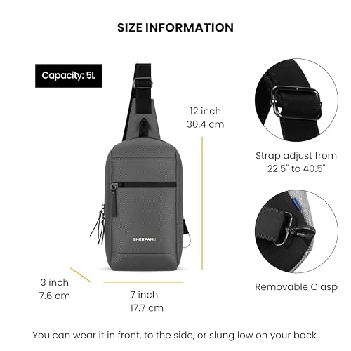 Image of Sherpani Metro, Reversible Anti-Theft Sling Bag, 5L Travel Crossbody Backpack, Chest Purse for Travel, Hiking, or Everyday