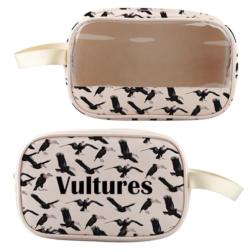 BLUPARK Vulture Clear Makeup Bag Animal Inspired Cosmetic Bag Gift for Bird Lover (Vultures)