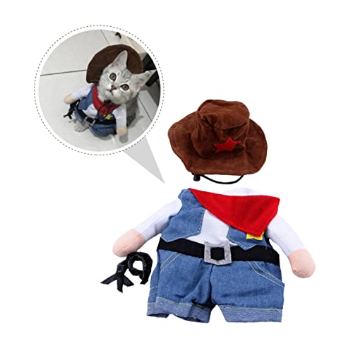 INOOMP 1 セット ペット変身コスチューム 猿の装飾 犬のバンダナ 立体装飾 ぬいぐるみの 猫ペット衣装 パーティーキャットクロス 猫布 パーティー服 面白い猫の衣装 Blue