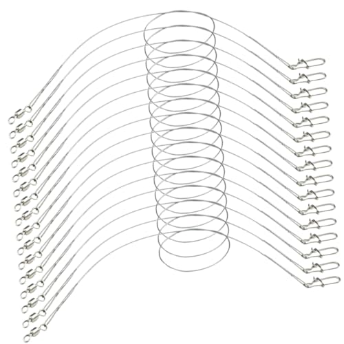 ifundom Wear-Resistant Fishing Leading Line 24pcs Stainless Steel Wire Easy to Use for Novice Pro Anglers