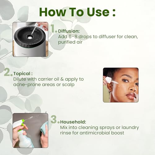 Image of Romyco Tea Tree Essential Oil 30ml for Acne Relief, Skin Care, Healthy Scalp | Antifungal, Antimicrobial | Air Purifier | Men & Women | Pure Natural Premium & Undiluted