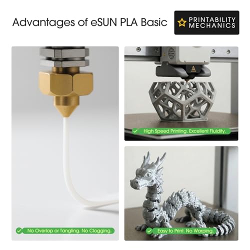 Image of eSUN 10KG Bulk PLA Basic Filament 1.75mm, Black, 10 Spool Pack (1KG /Spool) High Speed PLA Bundle, 3D Printing Filament for Fast Printing