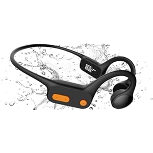 Tayogo Waterproof Headphones for Swimming, Bone Conduction Headphones IPX8, Open-Ear Headphones Bluetooth 5.4 with Mic, Underwater Headphones for Swimming, Fast Magnetic Charge, 32GB Memory, Black