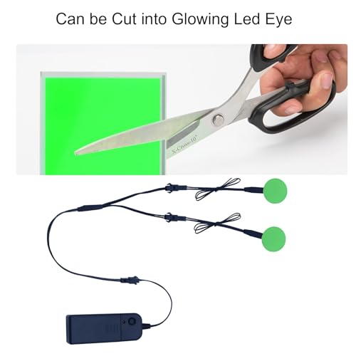 Image of Glowing Eyes Cuttable EL Panel Electroluminescent Light Sheet Decorations Light Lamp Sheet Sheet with Battery Inverter (Green)