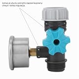 Zawór Wody G3/4 cala z Regulatorem Ciśnienia, Reduktor Ciśnienia z Manometrem, 140 psi/10 bar