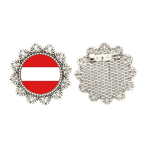 Broche de plata bandera de Austria insignia mediana para ropa y coleccionistas