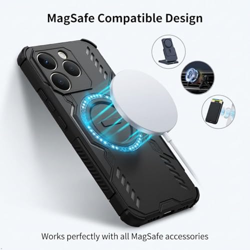 Image of ShieldTech Back Cover Case for Realme Narzo 90 5G | 360 Protection Mobile Phone Case Mag-Safe | Camera Protection | Back Cover for Realme Narzo 90 5G / Realme Narzo 90 5+G - Black TPU+PC