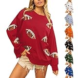 Material: Football sweatshirts for women are made of 60% Cotton, 40% Polyester, this Football Funny Sweatshirt offers a comfortable and breathable wear. Design: Football shirts for women, feature a modern crew neck, loose fit style, long sleeve. The ...
