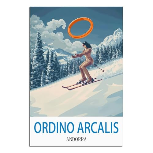 Poster Ordino Arcalis Andorre pour raviver un mur blanc vide 50x75