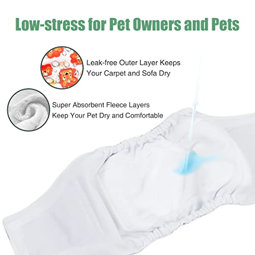 Image of Wegreeco Washable Male Dog Belly Band (Stylish Pattern)- Pack of 3 - Washable Male Dog Belly Wrap, Dog Diapers Male (M, Magic)