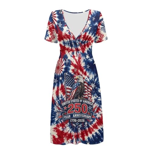 Image of Women's Summer Dresses Short Sleeve Formal Dresses with Pockets | Lightweight polyester fabric delivers cool airflow during hot summer outdoor activities