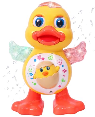 Image of LED Flashing Light and Music Toys for Kids 1+ to 5+ Year | Babies Real Actions Best Birthday Christmas Gift Indoor Fun Activities (Duck)