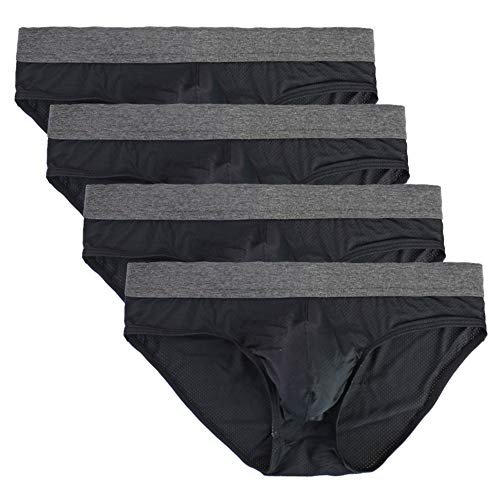 Mens Basic Briefs Lightweight Micro Mesh Comfortable Underwear Pack