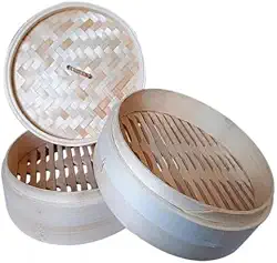 Panela De Bambu Vaporeira Para Peixe Guioza Legumes Oriental (15 cm)