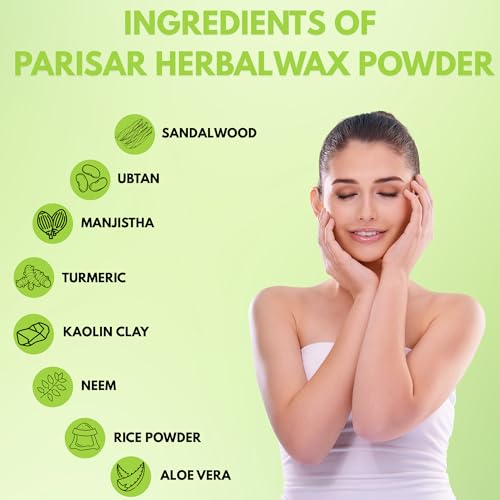 Image of Parisar Pharma Herbal Wax Powder for Women and Men 100g (Pack of 1) | Bikini Wax Powder with Ubtan & Sandalwood | Painless Hair Removal Powder for Underarms & Body | for All Skin Types