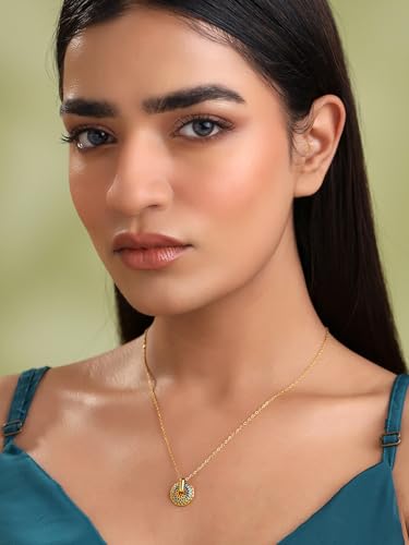 Image of Yellow Chimes Necklace for Women | Fashion Gold Plated Long Pendant Chain for Girls | Golden Charm Necklace for Women | Birthday Gift for Girls Anniversary Gift for Wife