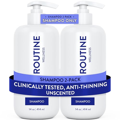Image of Routine Wellness Anti-Thinning Volumizing Shampoo for Thinning Hair & Hair Loss - Grow Your Confidence with Biotin & DHT Blockers - 14 oz Unscented - 2 Shampoos