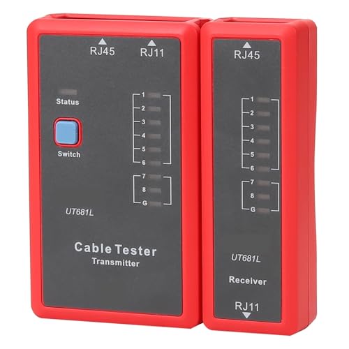 Probador de cable UT681L para comprobación de red automática LED y teléfono RJ45