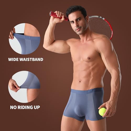 6 Pack Upgrade Modal Boxer Briefs- Breathable Mens Soft Comfortable Underwear3
