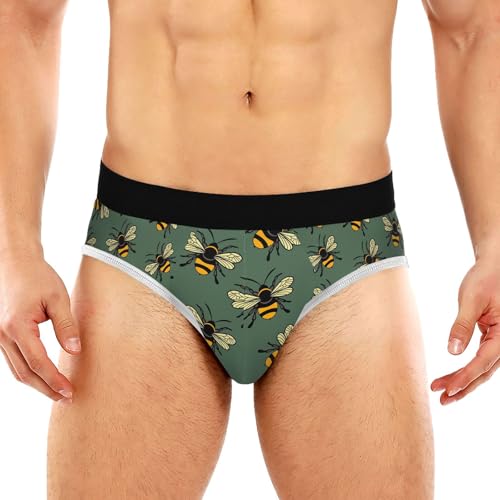 Men's Underwear Briefs Comfort Soft Stretch Classic Fit Bee Briefs with Contour Pouch