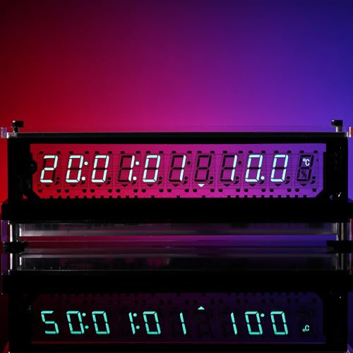LGL Studio VFD Clock | Nixie Tube Clock, Digital Tube Electronic Clock, Vacuum Fluorescent Display Clock, Automatic time sync, Retro Desktop Decoration Gift, VCK CCCP V11 Upgraded Version
