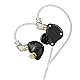 keephifi KZ ZS10 Pro KZ In Ear Monitor IEM Kopfhörer, KZ HiFi Earbuds Kopfhörer mit 4 ausgewogenen Armaturen und 1 dynamischen Treibern Kopfhörer für Schlagzeuger Musiker (Mattschwarz kein mikro)