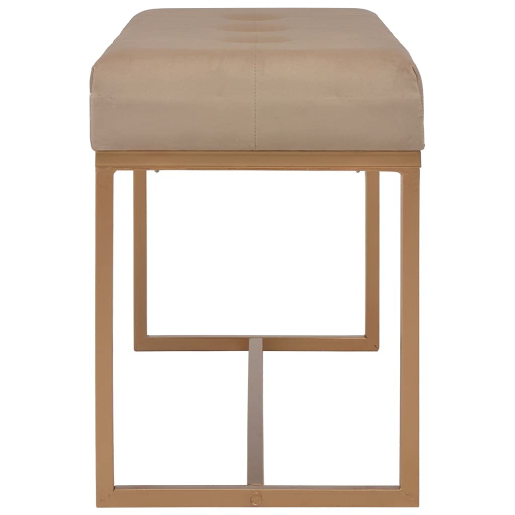 vidaXL Banc Tabouret Siège Banquette Pouf Bout de Lit Bout de Canapé Chambre à Coucher Salon Salle de Séjour Intérieure Maison 80 cm Beige Velours
