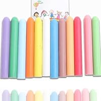 AUPERTO 12 pcs Sidewalk Chalk Set for Kids Washable Jumbo Non-Toxic Giant Chalks Toddlers Chalk for blackboards Playground Games Drawing