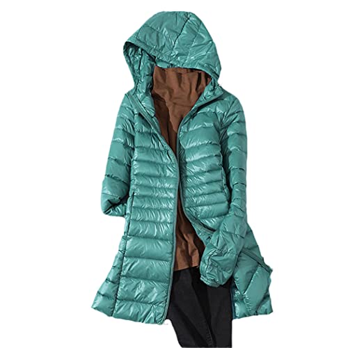 Parka épais manteau long bleu ciel pour femme vêtement chaud automne hiver