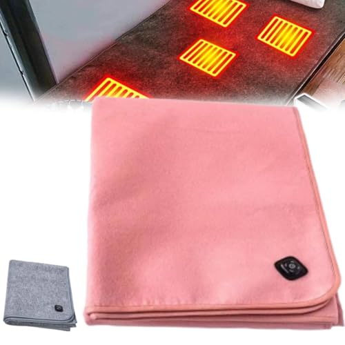 Tragbare Heizdecke, batteriebetrieben, 5 Volt, elektrische Decke für Auto, LKW, für Zuhause, Reisen im Freien, Rosa, 160 x 80 cm Tragbare Heizdecke, batteriebetrieben, 5 Volt, elektrische Decke für Auto, LKW, für Zuhause, Reisen im Freien, Rosa, 160 x 80 cm