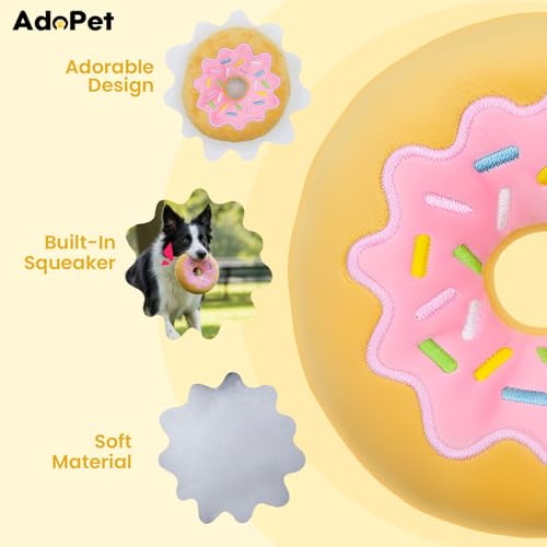 Juguete para Perro Mordible Donut Rosa 6 Pulgadas miniatura 3