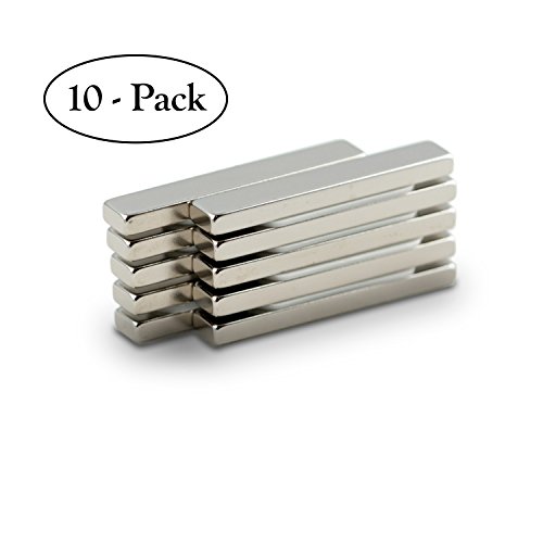 Small Powerful Bar Magnets, Strong Bar Magnet, Neodymium Rare-Earth Magnets, Pack of 10, Strength N35, 2.4