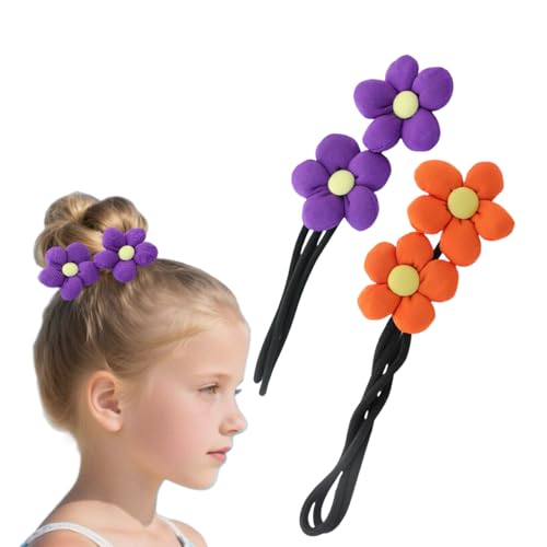 Flower Hair Twist Bun Maker for Girls Cute Deft Donut Bun Roller Ball...