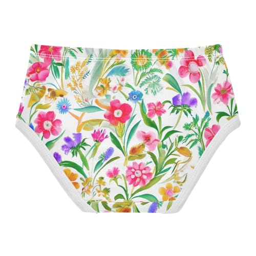 Floral Colorful Flowers Little Girl Panties Toddler Underwear Floral Cotton Personalized Briefs Kids Undies 2t2