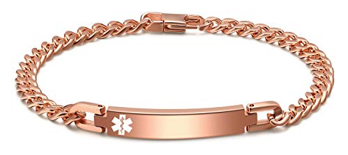 JUST MEET YOU Medical Alert ID Bracelet?Emergency Medical Alert Bracelet?Customizable Medical Id Free Engraved Stainless Steel Bracelet for Men and Women