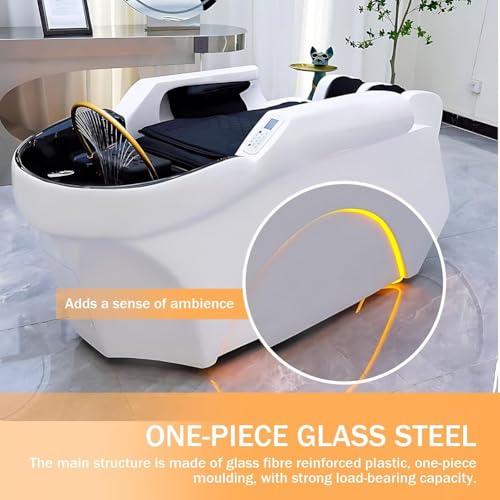 MegLob Head Spa Bed, Dexule Electric Massage Table, U-Shape Water Massage Shampoo Bed, Heavy Duty Head Care Shampoo Bed,Thai Massage Beauty Bed with Water Circulation, Hair Salon Equipment - Image 5